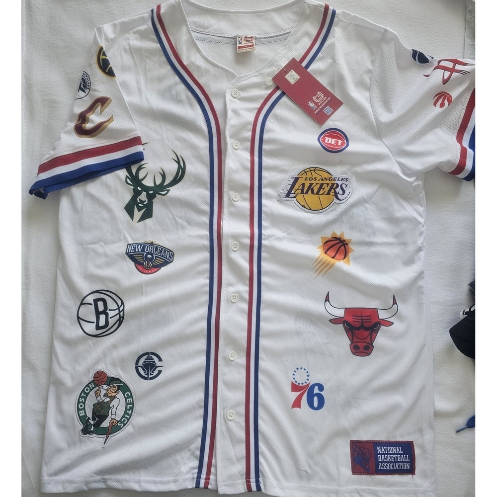 NBA Ultra Game White Button Jersey, All Teams NWT, Xl